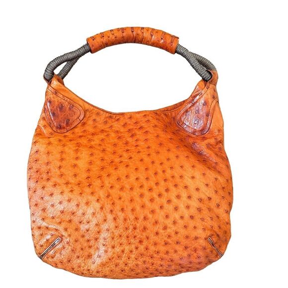 Nuti orange ostrich shoulder bag - Picture 1 of 16